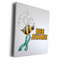 3dRose Bee Be Aware Autism Awareness Ribbon Cause Design - Museum Grade Canvas Wrap (cw_113528)