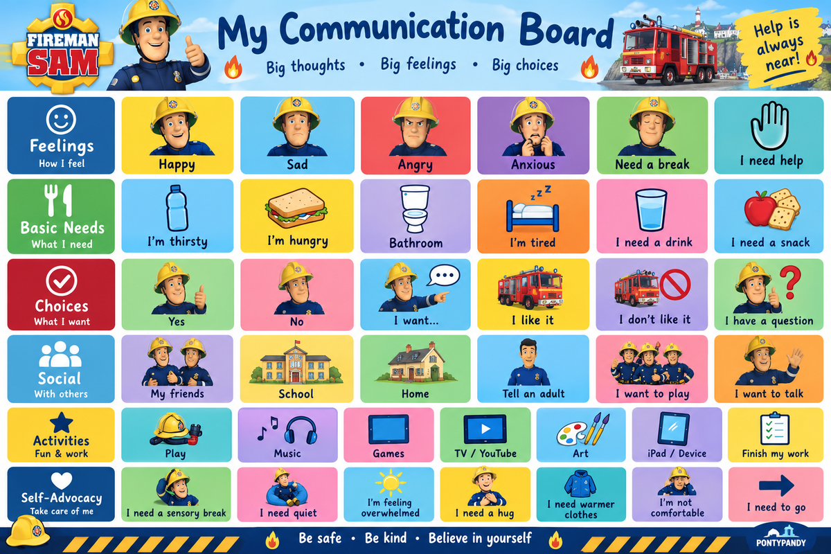 Fireman Sam Communication Board